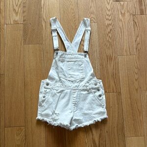 White denim overall/ romper